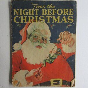 1932 'Twas The Night Before Christmas Colorful Story Book Whitman Publ Racine WI